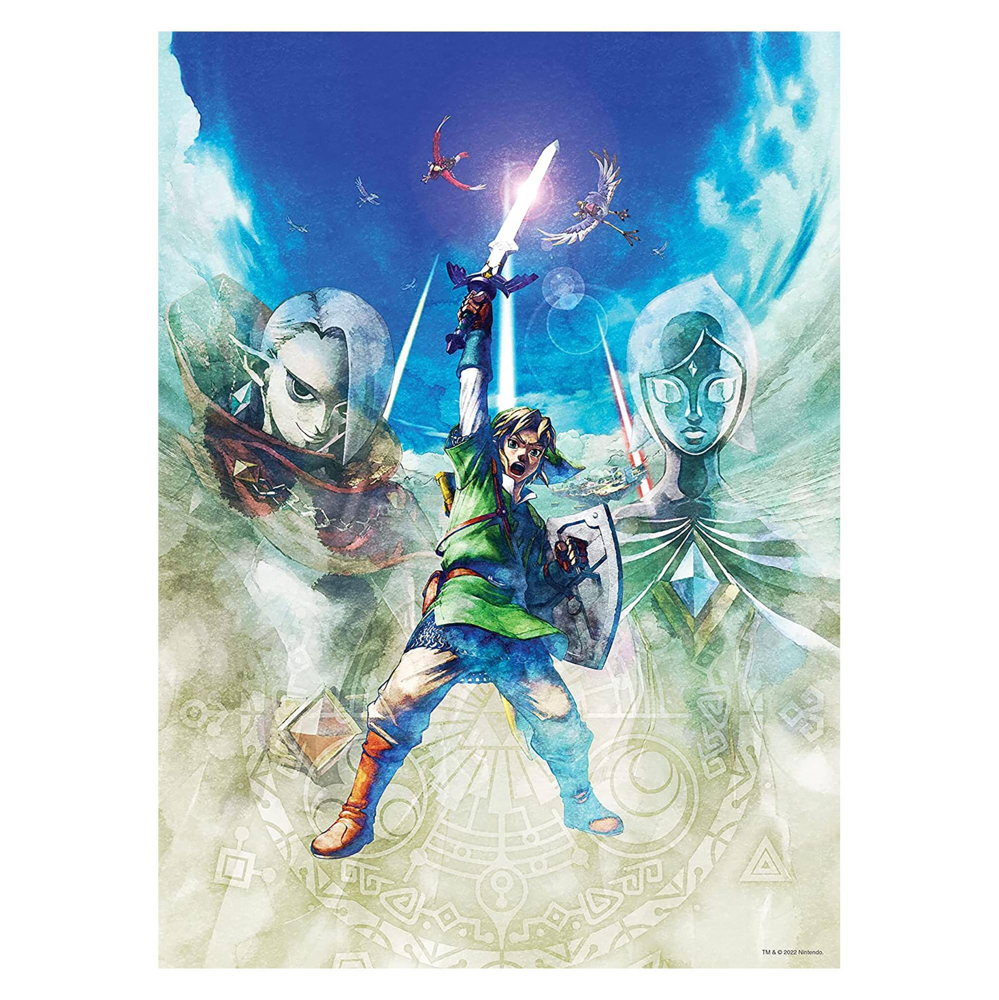 Front. USAoploy - Legend of Zelda Skyward Sword 1000 Piece Jigsaw Puzzle - Blue.
