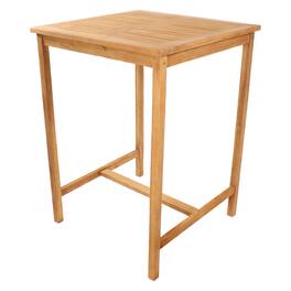 Sunnydaze - 31" Square Teak Wood Outdoor Bar Table - Brown