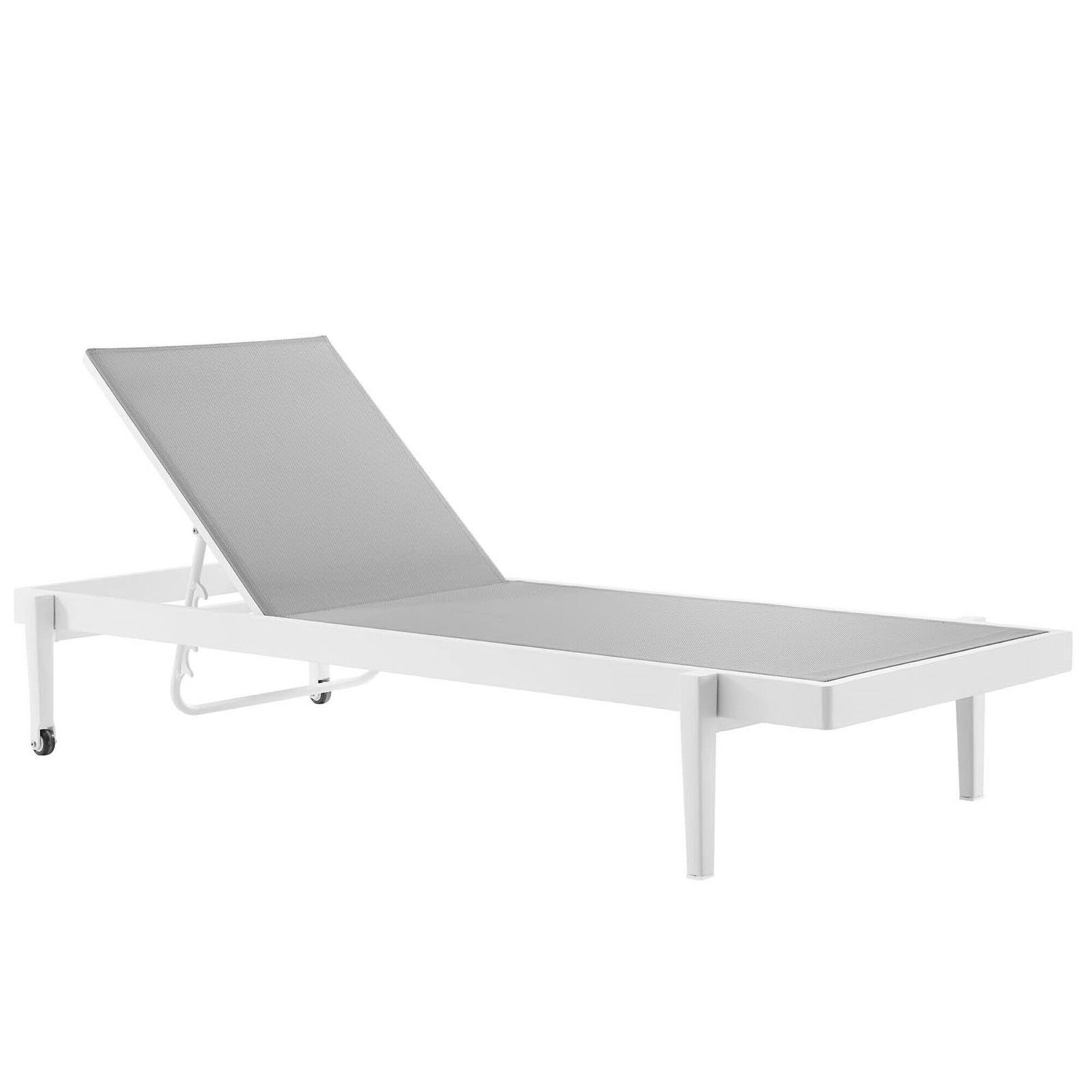 Angle. Modway - Charleston Outdoor Aluminum Chaise Lounge Set of 2 - White Gray.