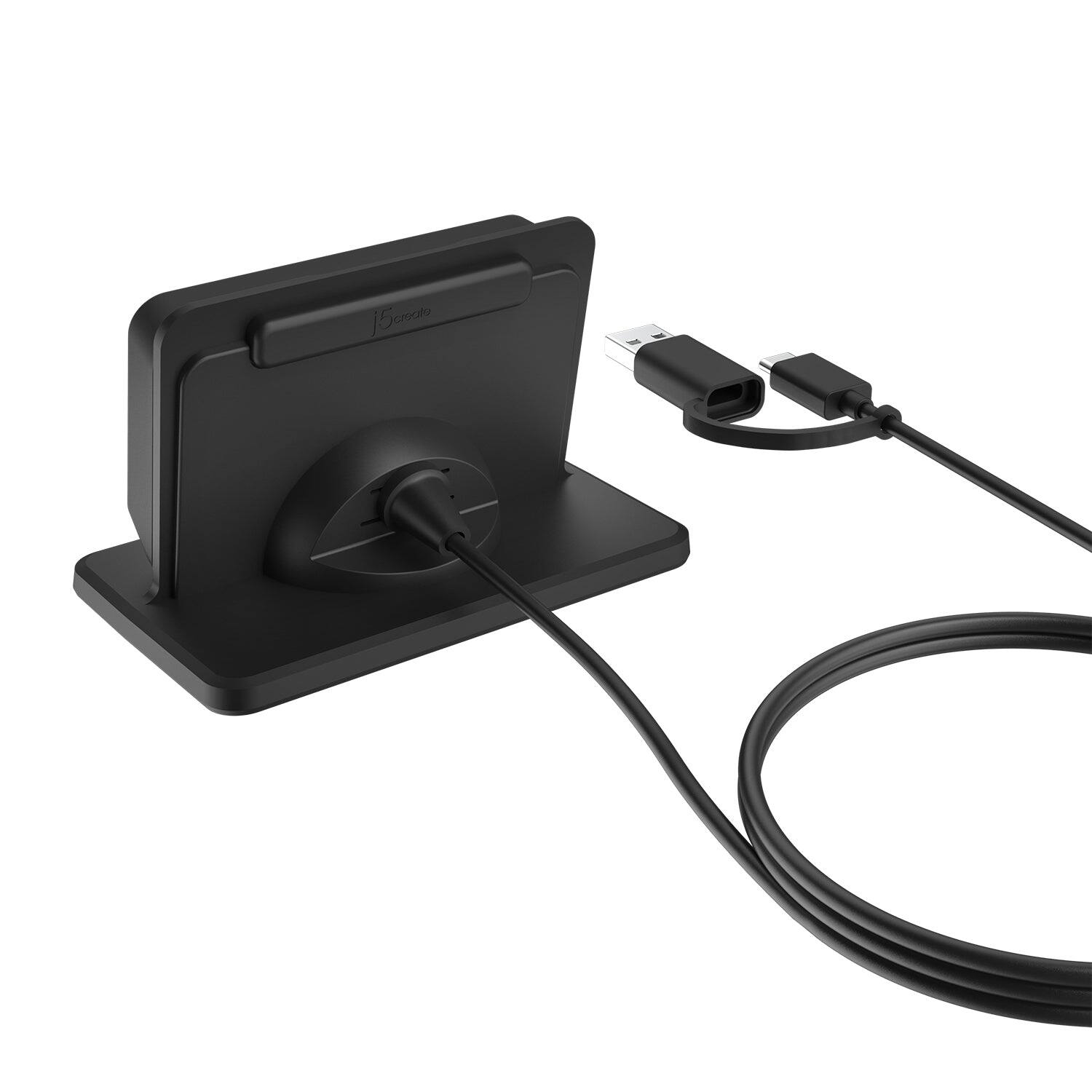 Back. j5create - USB Smart Card / CAC Reader Stand - Black.