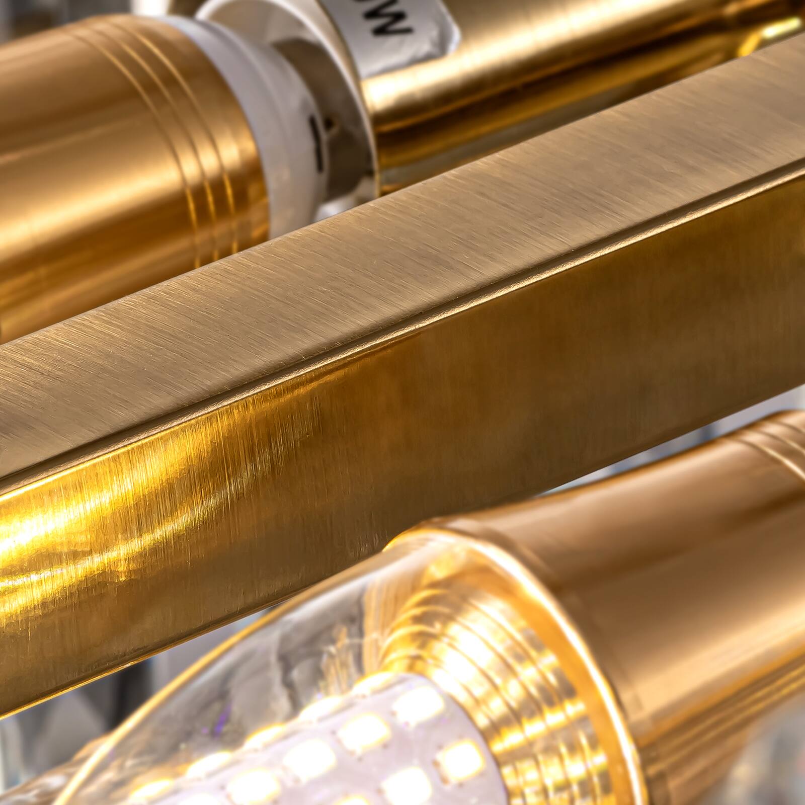 Alt View 7. Siljoy - 47.2-inch Luxury K9 Gold Crystal Chandelier Dimmable Height-Adjustable E12 for Dining Room Kitchen Island Living Room - Gold.