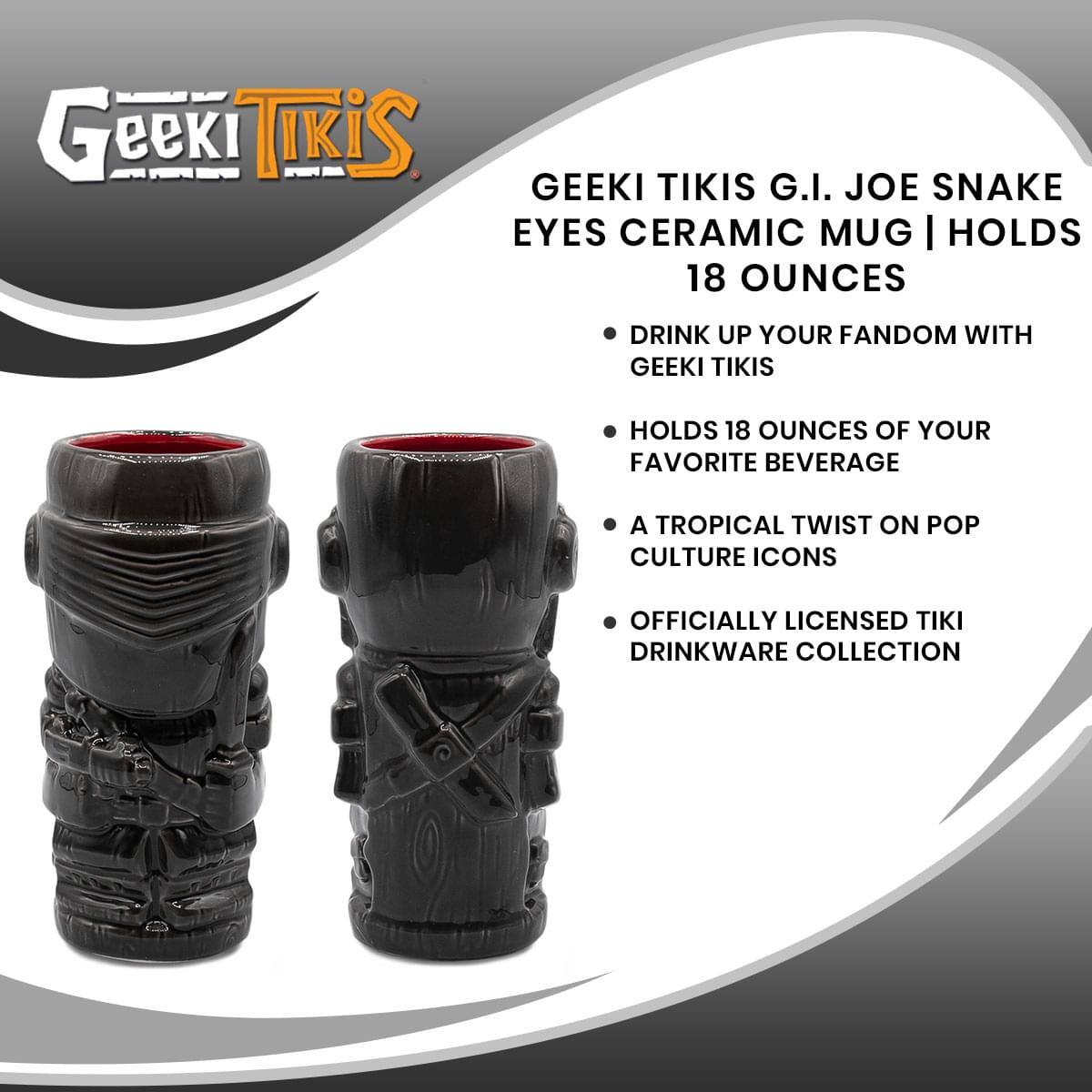 Geeki Tikis G.I. Joe Snake Eyes Ceramic Mug | Holds 18 Ounces

- Drink up your fandom with Geeki Tikis
- Holds 18 ounces of your favorite beverage
- A tropical twist on pop culture icons
- Officially licensed tiki drinkware collection