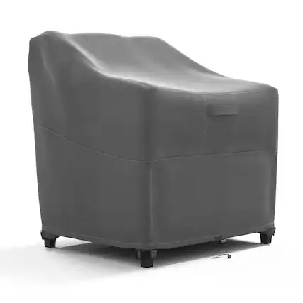 Front. KHOMO GEAR - Heavy-Duty Patio Chair Cover, Waterproof Outdoor Furniture Protector, Fade & Weather Resistant – Grey (Standard Size) - Grey.