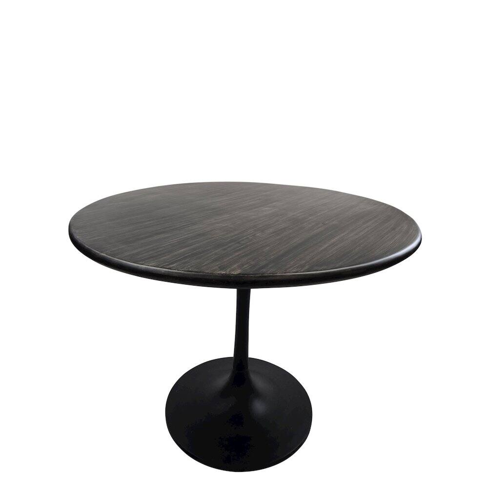 Alt View 1. Carolina Chair & Table - Alden Wood Top 36" Round Dining Table - Warm Black Top - Black Base - Black.