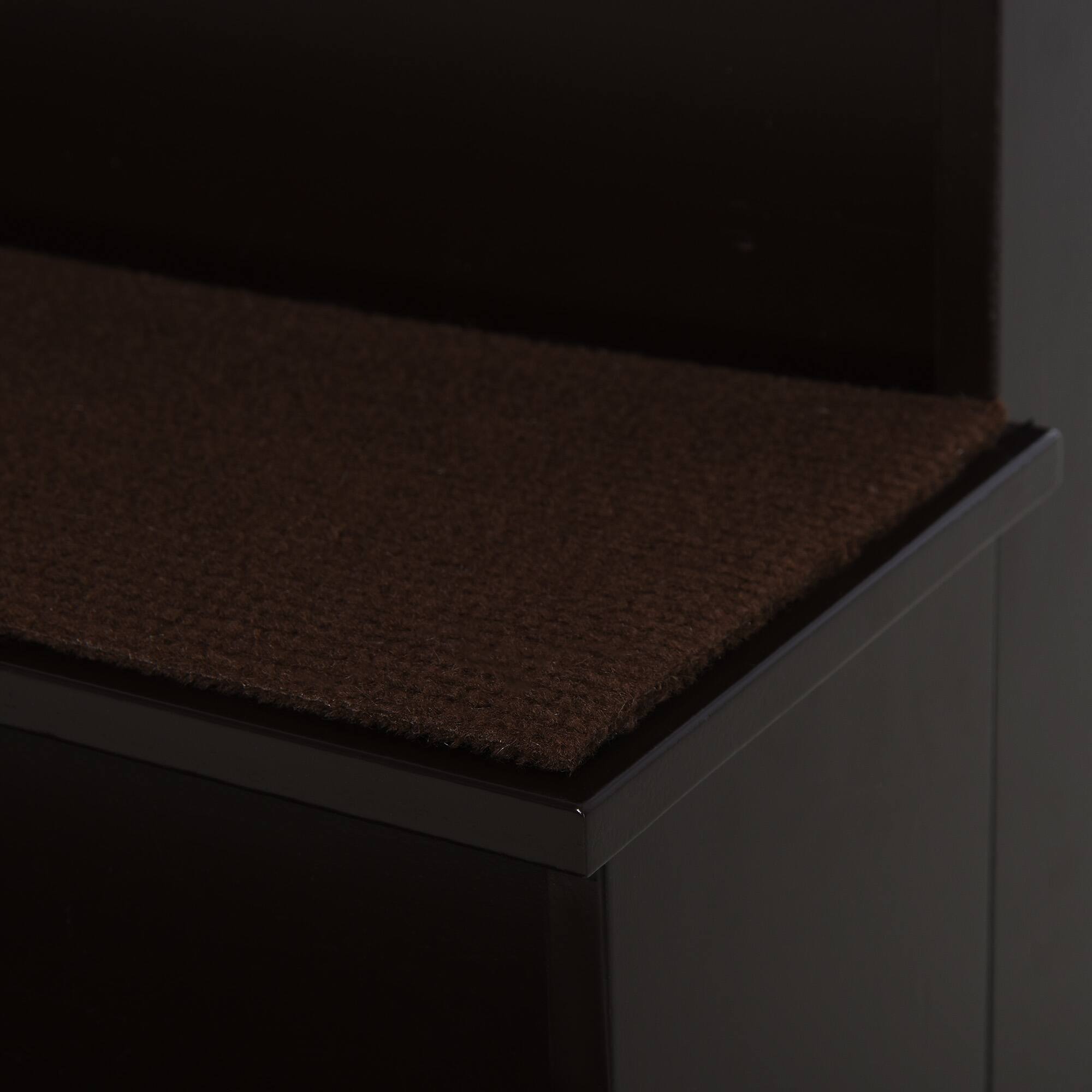 Alt View 5. Pawhut - Pet Stairs, Small Pet Steps with Cushioned Removable Covering for Dogs and Cats Up To 22 lbs. - Coffee.