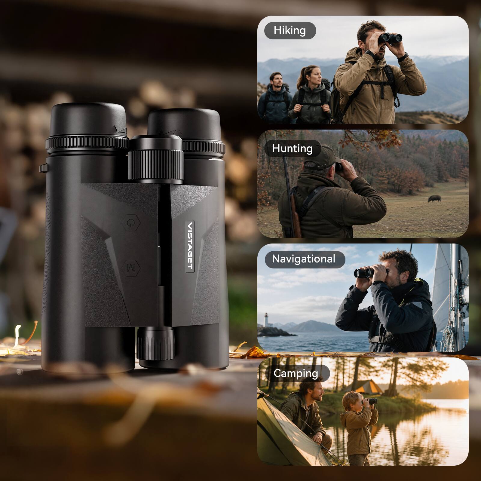 Hiking  
Hunting  
Navigational  
Camping