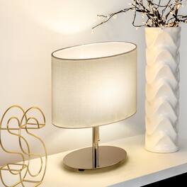 Oumilen - Bedside Table Lamp Metal Base Desk Lamp Oval Night Light for Bedroom Kids Room