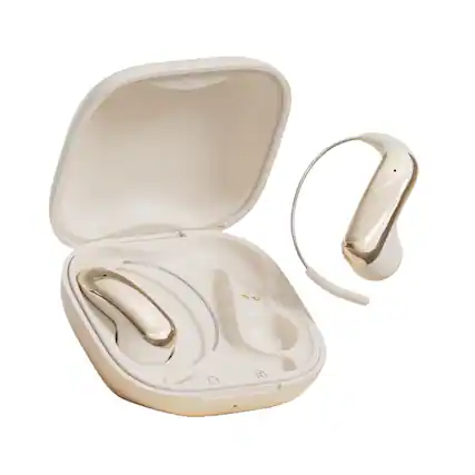 Front. RISOKEYS - Wireless Bluetooth Earbuds, Mini, Hi-Fi Sound, Waterproof, for Running, Commuting & Office Usefor Commuting ,Off-white.