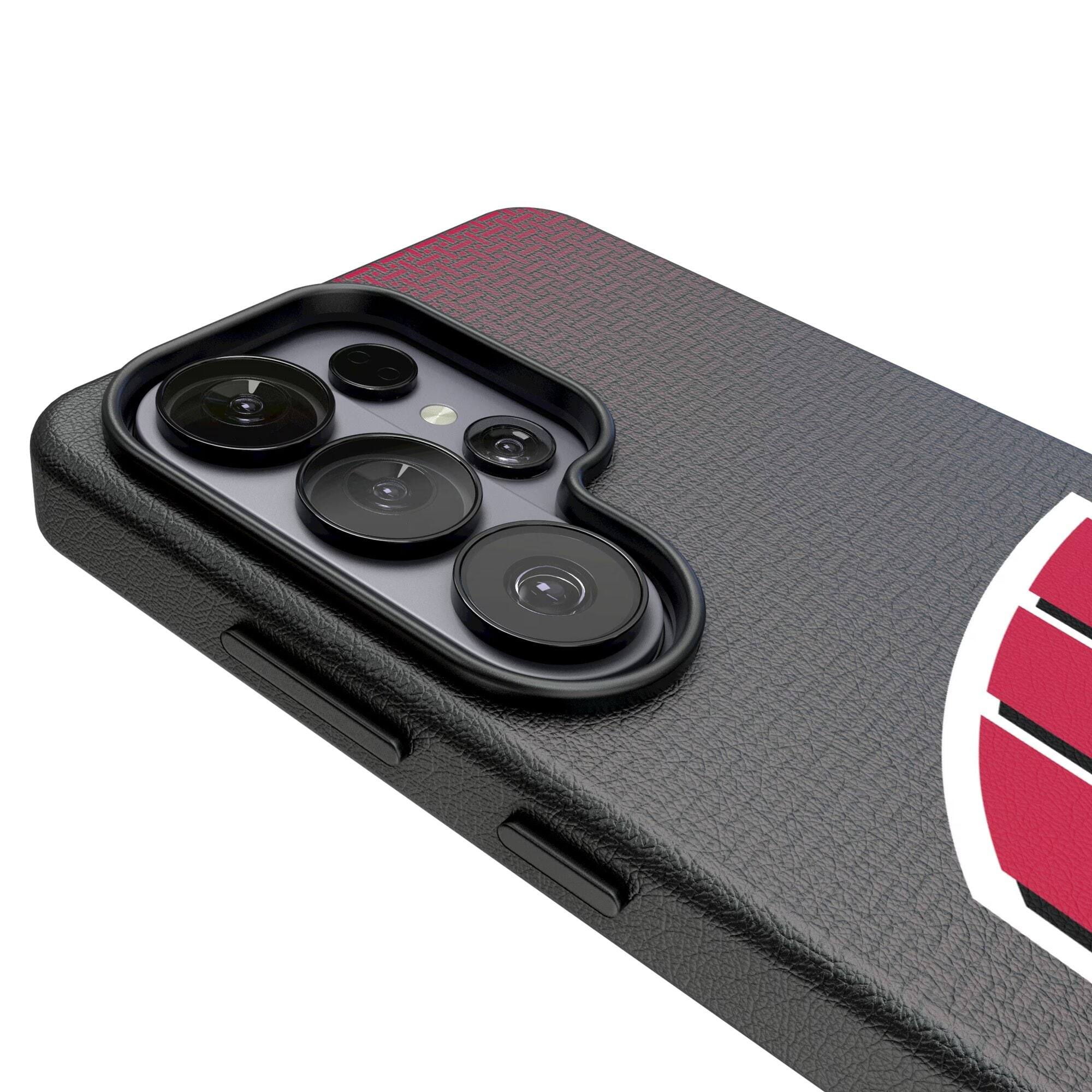 Alt View 2. Keyscaper - Wisconsin Badgers Linen Galaxy Magnetic Bump Case - S24 - Black.