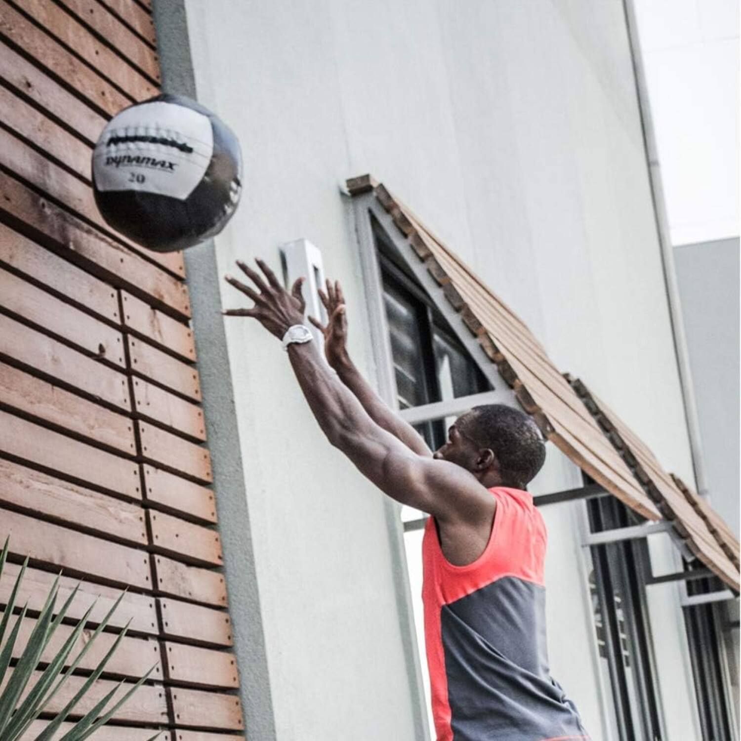 Alt View 4. Power Systems - Dynamax 14" Medicine Ball (4 lb), Soft-Shell Weighted Medicine Ball for Full Body Training - Black/Gray.