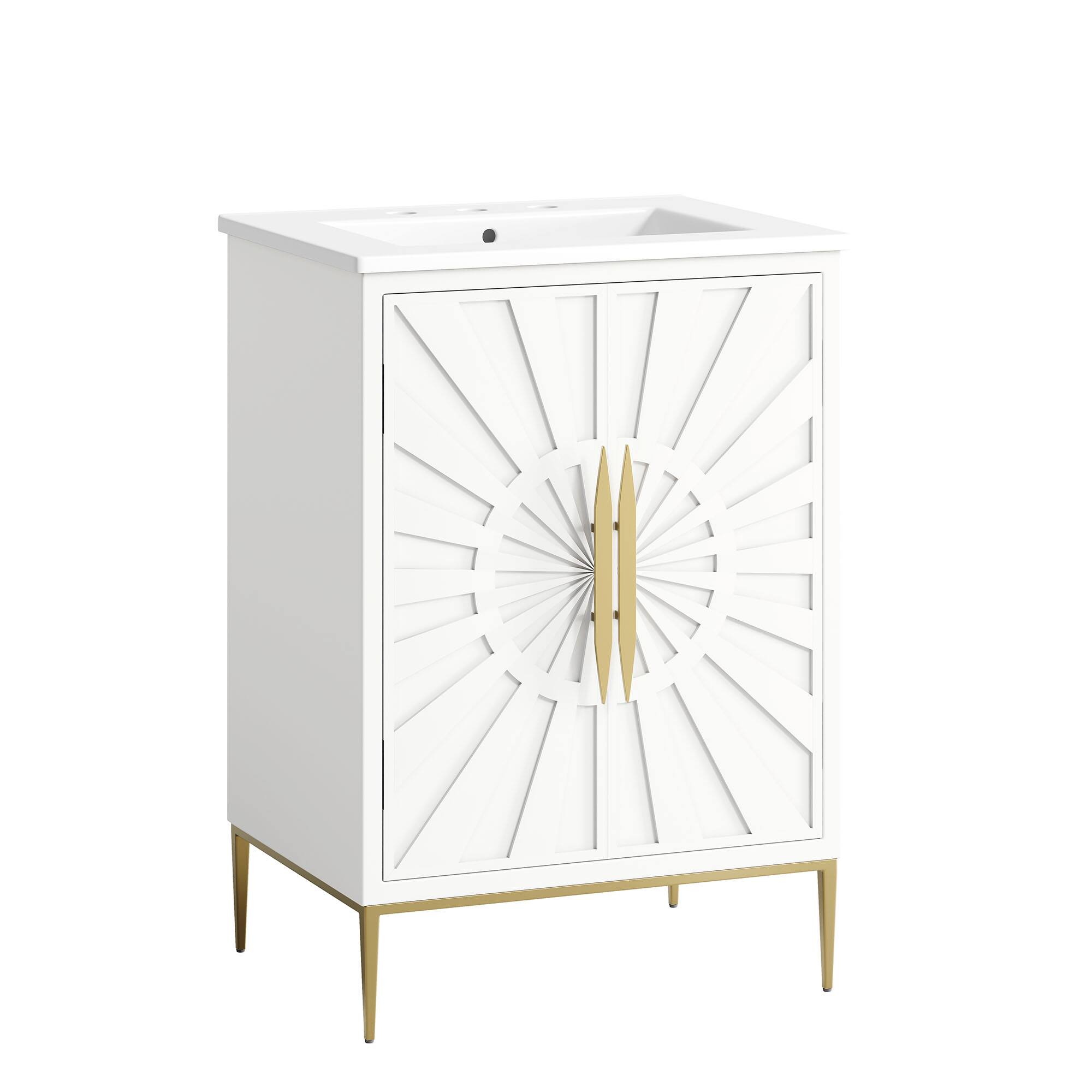 Angle. Modway - Awaken 24" Bathroom Vanity by Modway - White White.