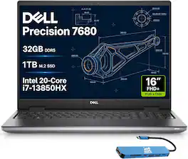 Dell - Upgraded - Precision 7680 16" FHD+ Workstation - Precision 7 - Pro Max - Intel Core i7-13850HX - 32GB Memory - 1TB SSD - Win11Pro - Aluminum Titan Grey