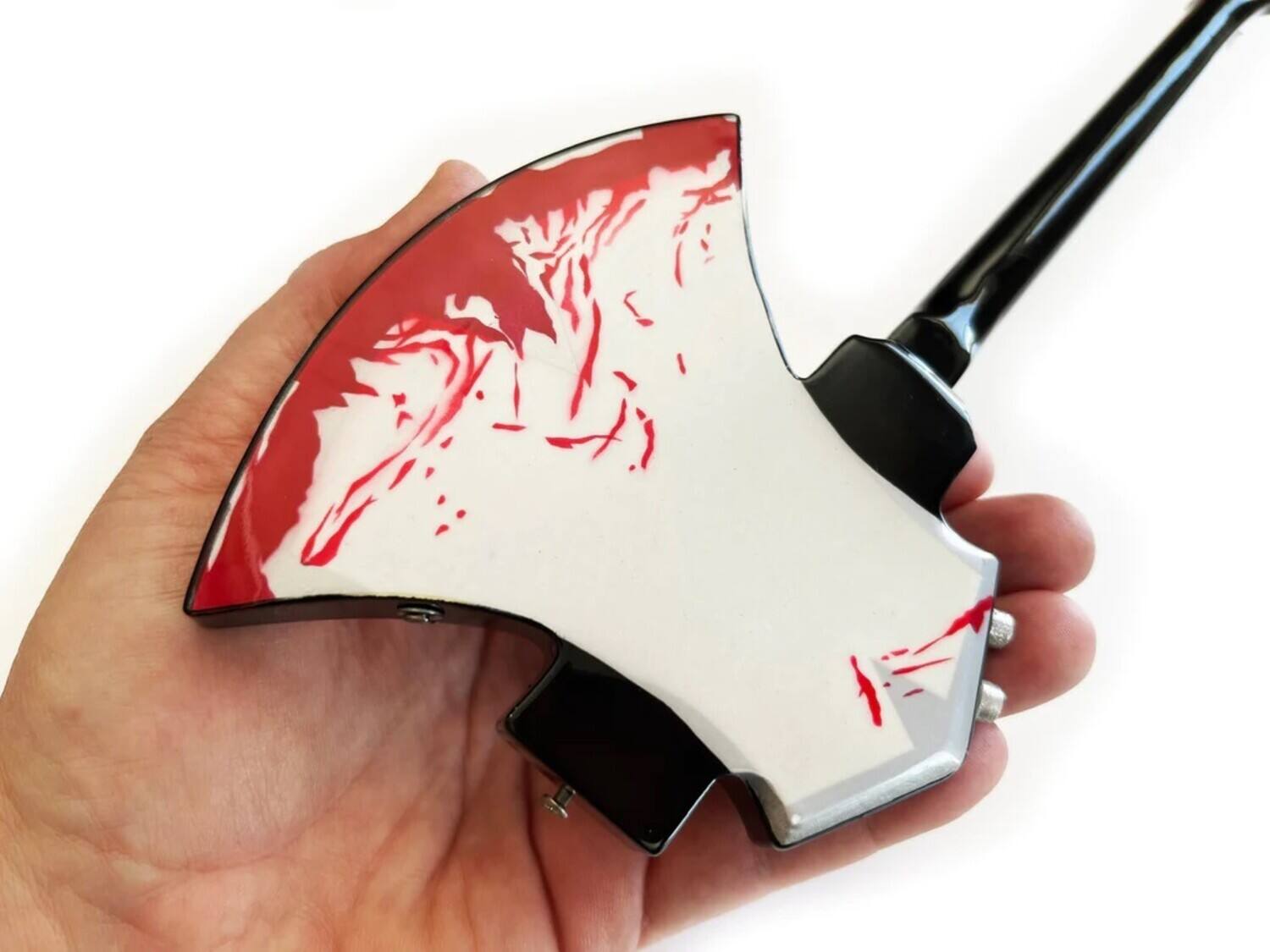 Alt View 3. Axe Heaven - Gene Simmons - Axe Heaven Signature Blood Axe Mini Bass Guitar Replica Collectible GS-332   - Collectibles - Multicolor.