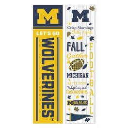 Evergreen Enterprises - Michigan Wolverines 47" Double Sided Fall Leaner Fan Sign - Multicolor