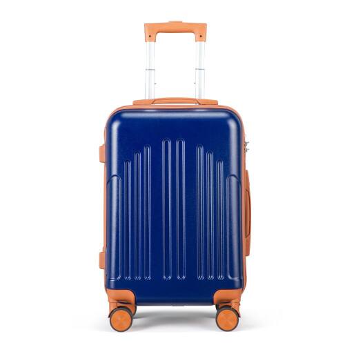 Alt View 1. Winado - 20" Airline Approved Small Trolley Case ABS Hardside Suitcase with Double Spinner Wheels & TSA Lock for Travel Business - Navy Blue & Brown.