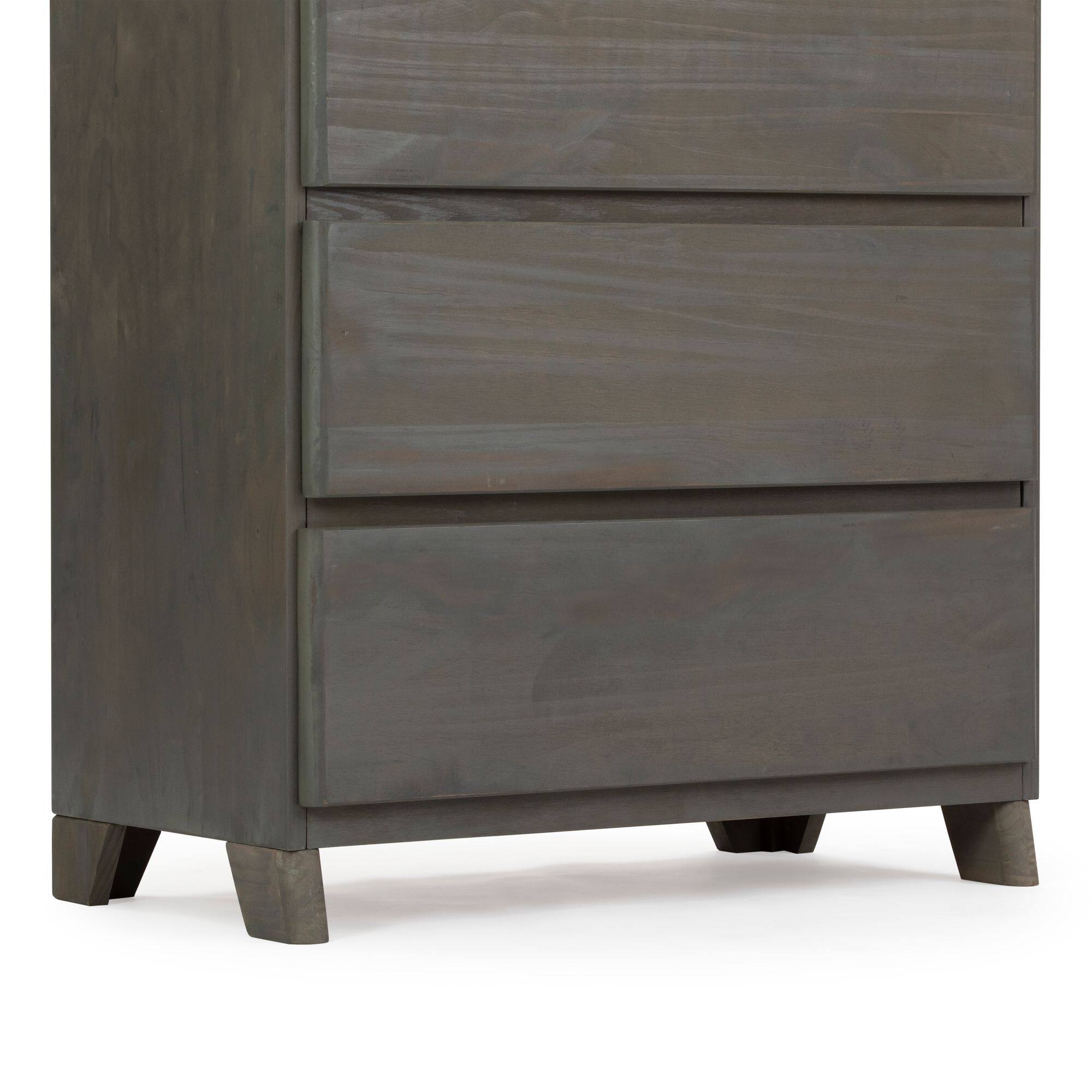 Alt View 4. Plank+Beam - Plank+Beam Modern Farmhouse 5 Drawer Dresser, Driftwood - Driftwood.