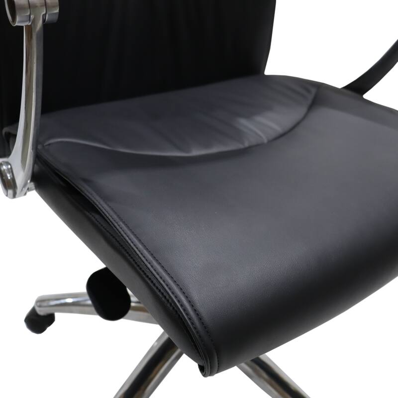 Alt View 8. LeisureMod - Vantage Executive Office Chair High Back PU Leather Adjustable Swivel Chair - Black.