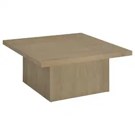 Manhattan Lane - Darla Square Cocktail Coffee Table, Pedestal Base, Wood 36 Inch - Latte Brown