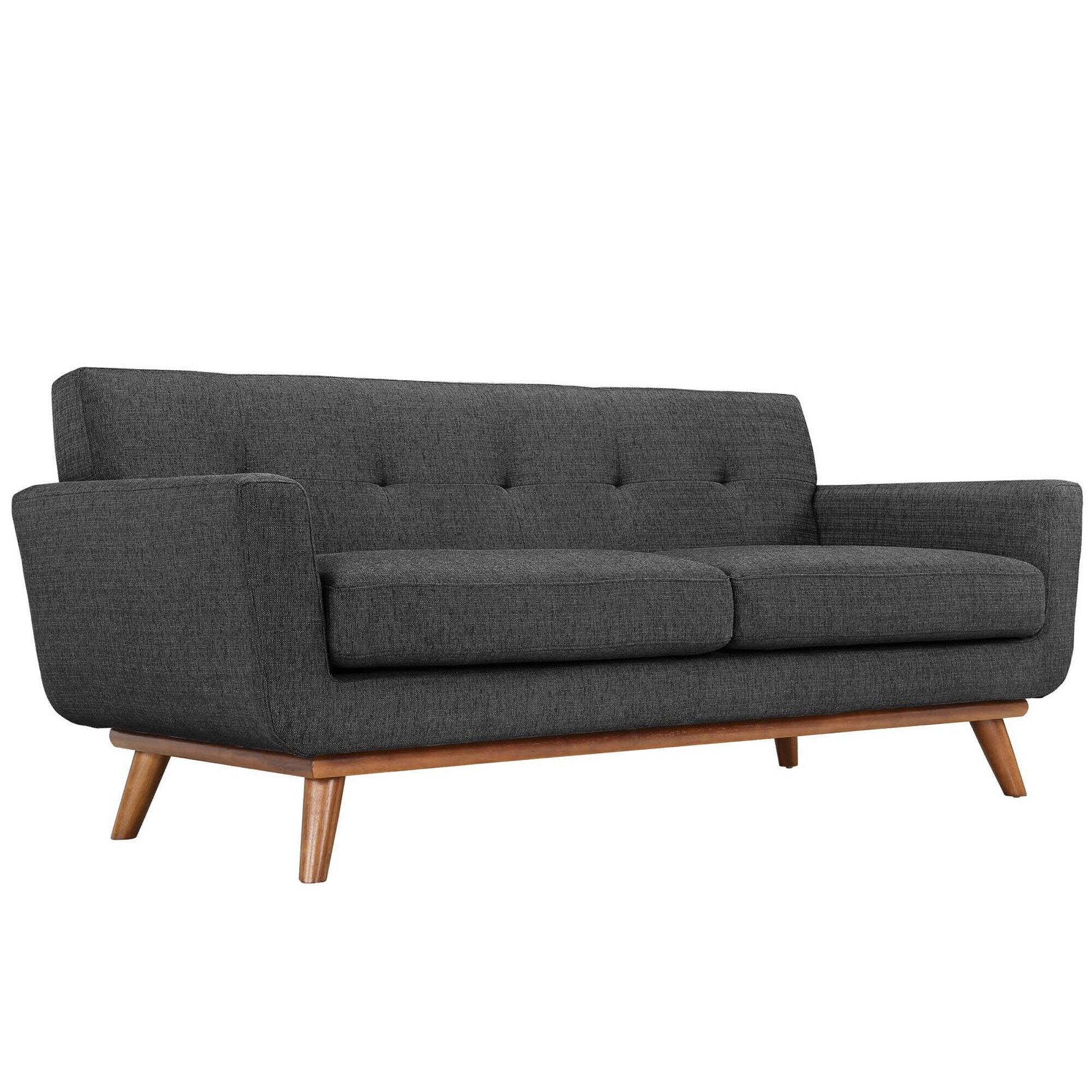 Angle. Modway - Engage Upholstered Fabric Loveseat by Modway - Gray.
