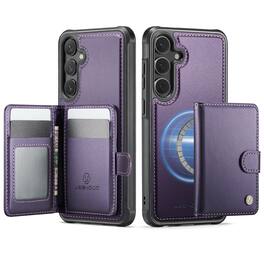 Dteck - For Samsung Galaxy A37 5G Leather Flip Stand RFID Leather Wallet Mag Safe Case With Deachable Card Holder - Purple