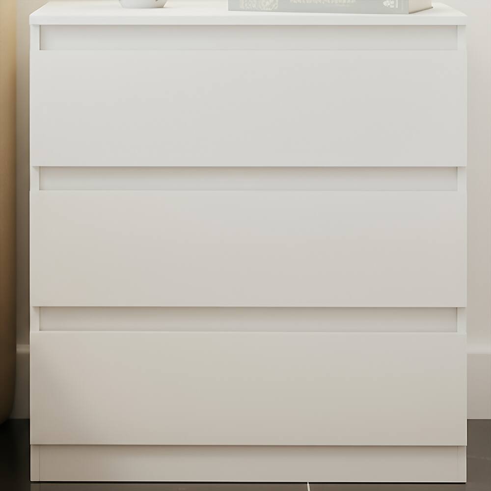Alt View 4. Spaco - Spaco Modern 3-Drawer Nightstand, Side Table, Wooden Dresser Chest with Wide Storage Space, for Living Room Bedroom - White.