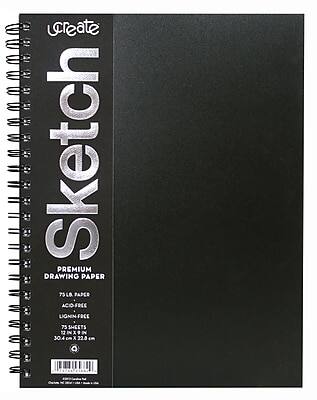 uCreate - 9" x 12" Sketch Pad, 75 Sheets/Pad - Black