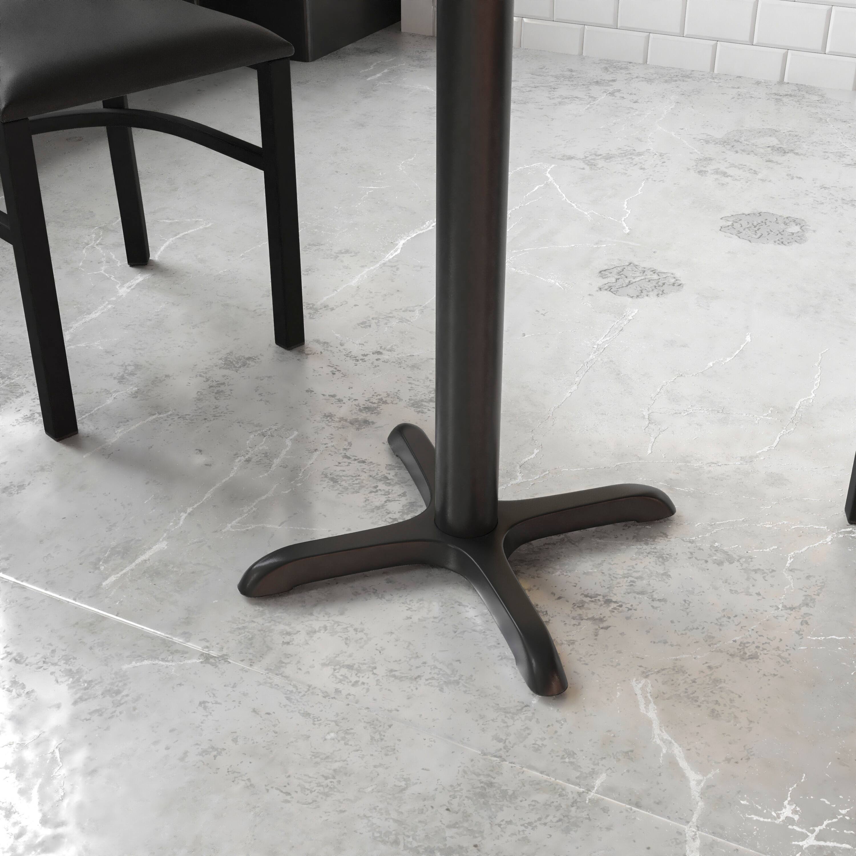 Alt View 1. Flash Furniture - Beverly 22'' x 22'' Restaurant Table X-Base with 3'' Dia. Table Height Column - Black.