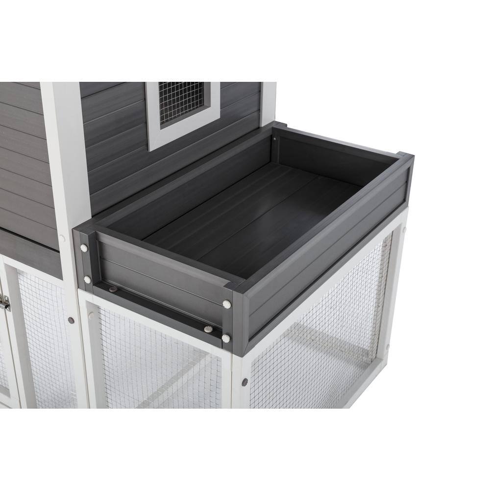Back. New Age Pet - ECOFLEX Urban Farm Garden Chicken Coop - Grey/White.