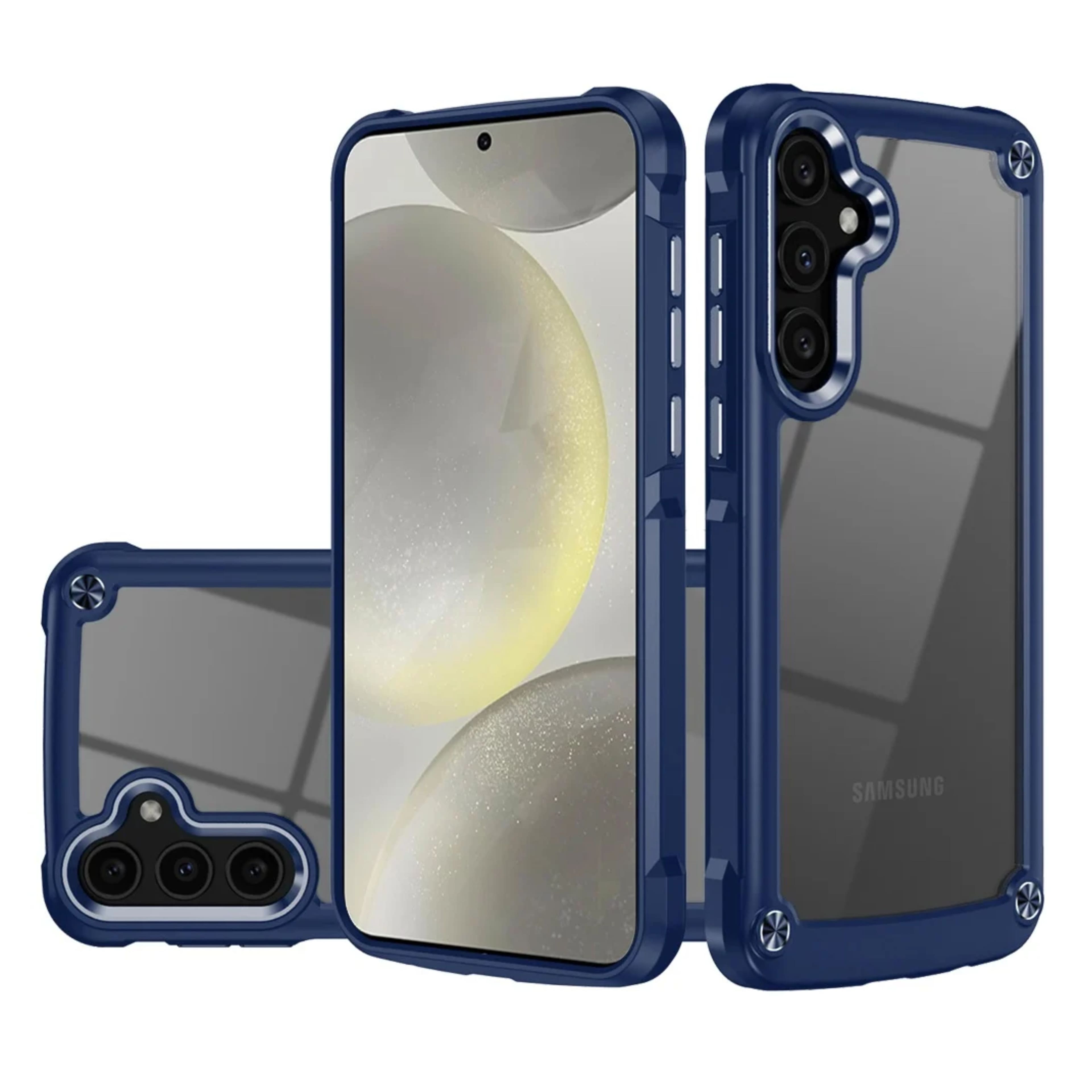 Kitcheniva - Hybrid With Metal Buttons Raised Bezel Plus Tempered Glass For Samsung S25/S24 - Blue price history on PriceWatchPro
