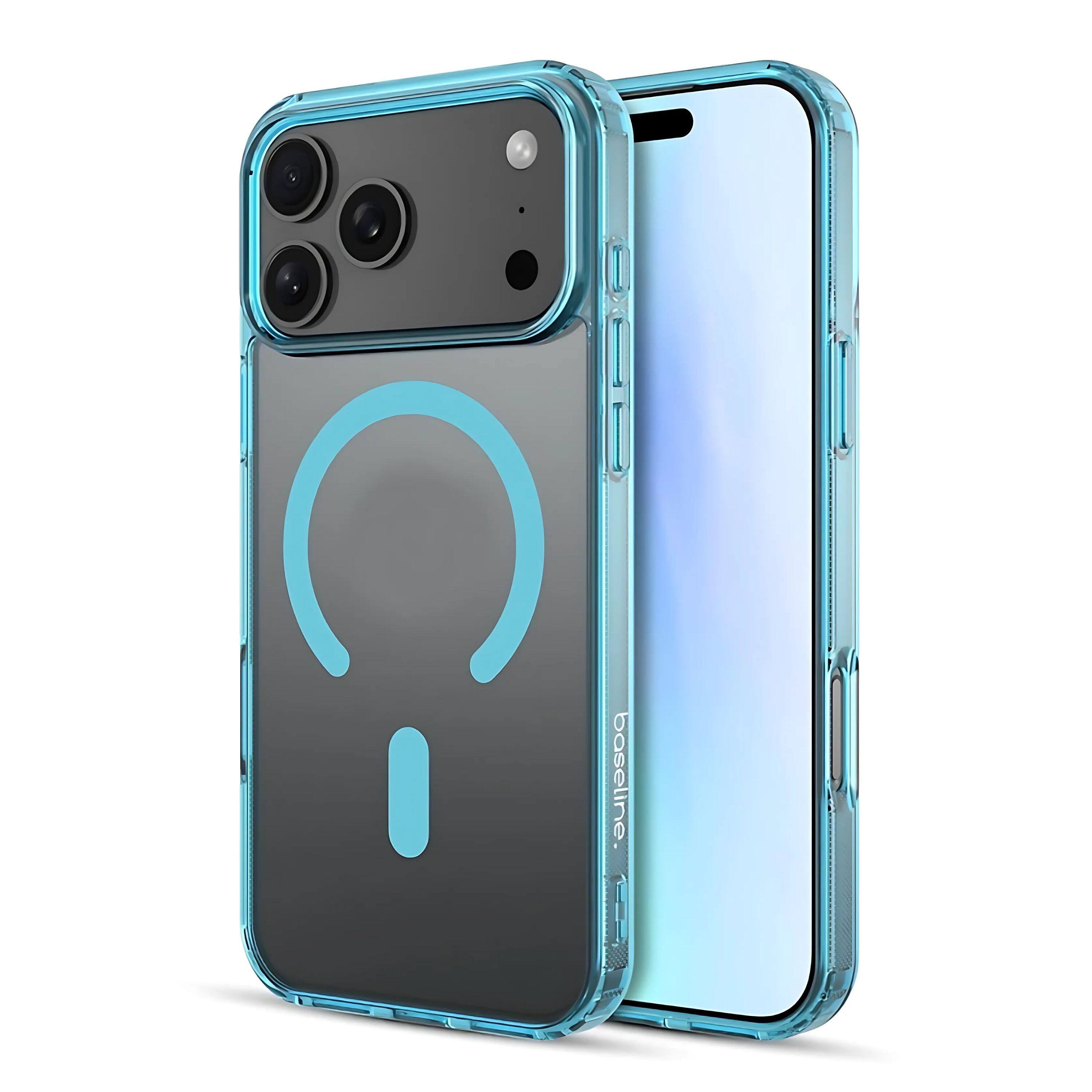 Front. Kitcheniva - Transparent Blue Magnetic Charging Case For iPhone 17 Pro - Blue.