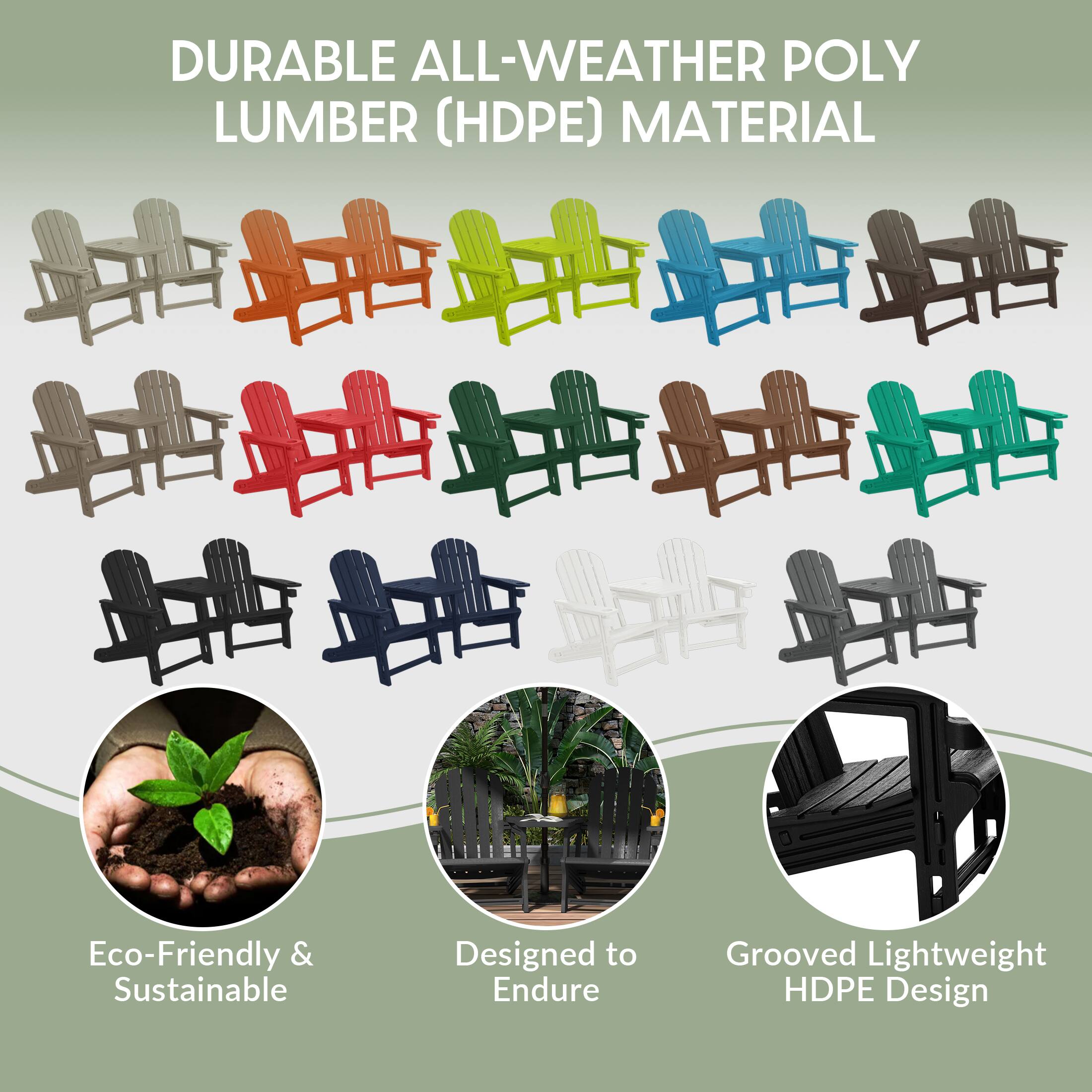 DURABLE ALL-WEATHER POLY LUMBER (HDPE) MATERIAL

Eco-Friendly & Sustainable

Designed to Endure

Grooved Lightweight HDPE Design