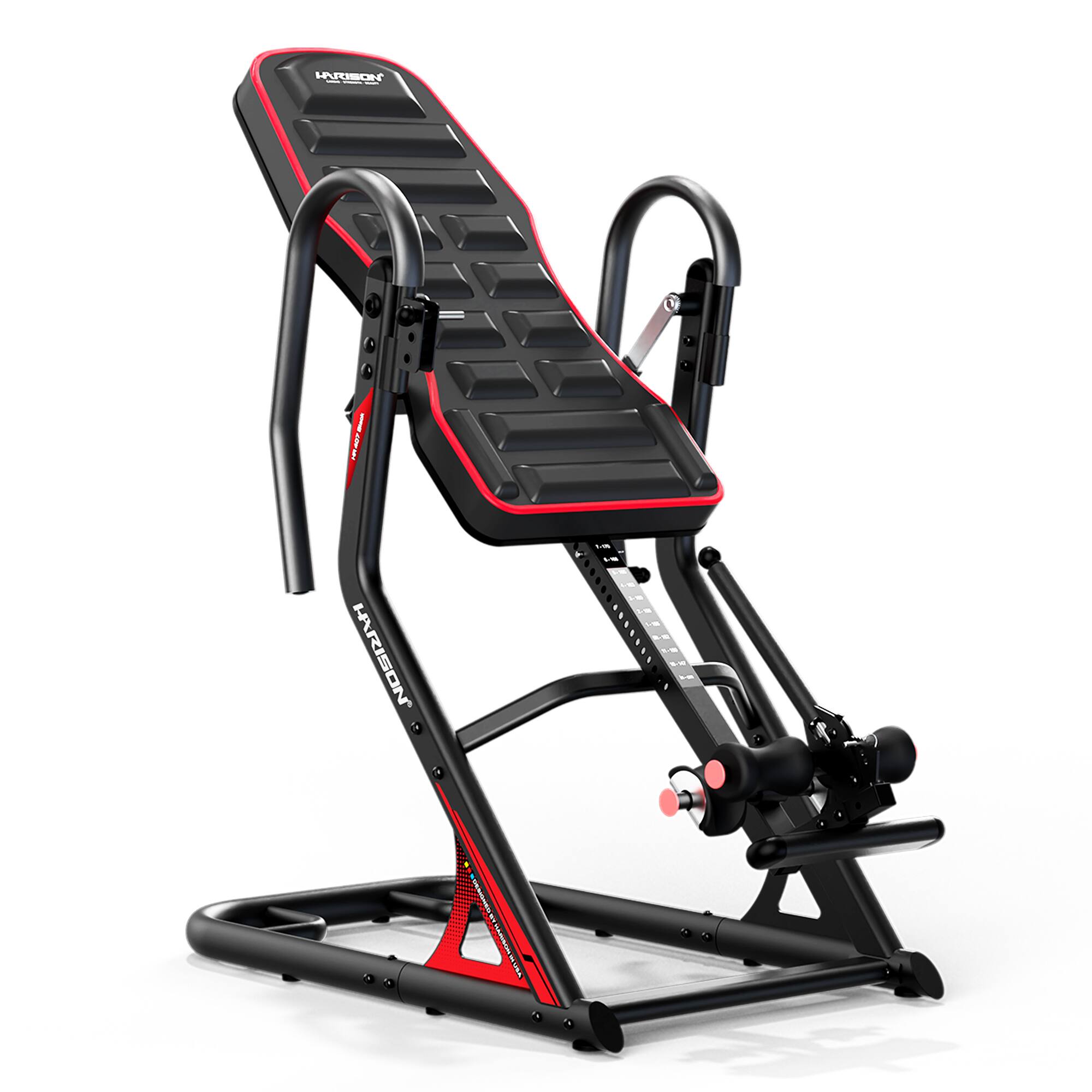 HARISON - Heavy Duty Inversion Table for Back Pain Relief 350 LBS Capacity with 3D Memory Foam (BB407) - Black