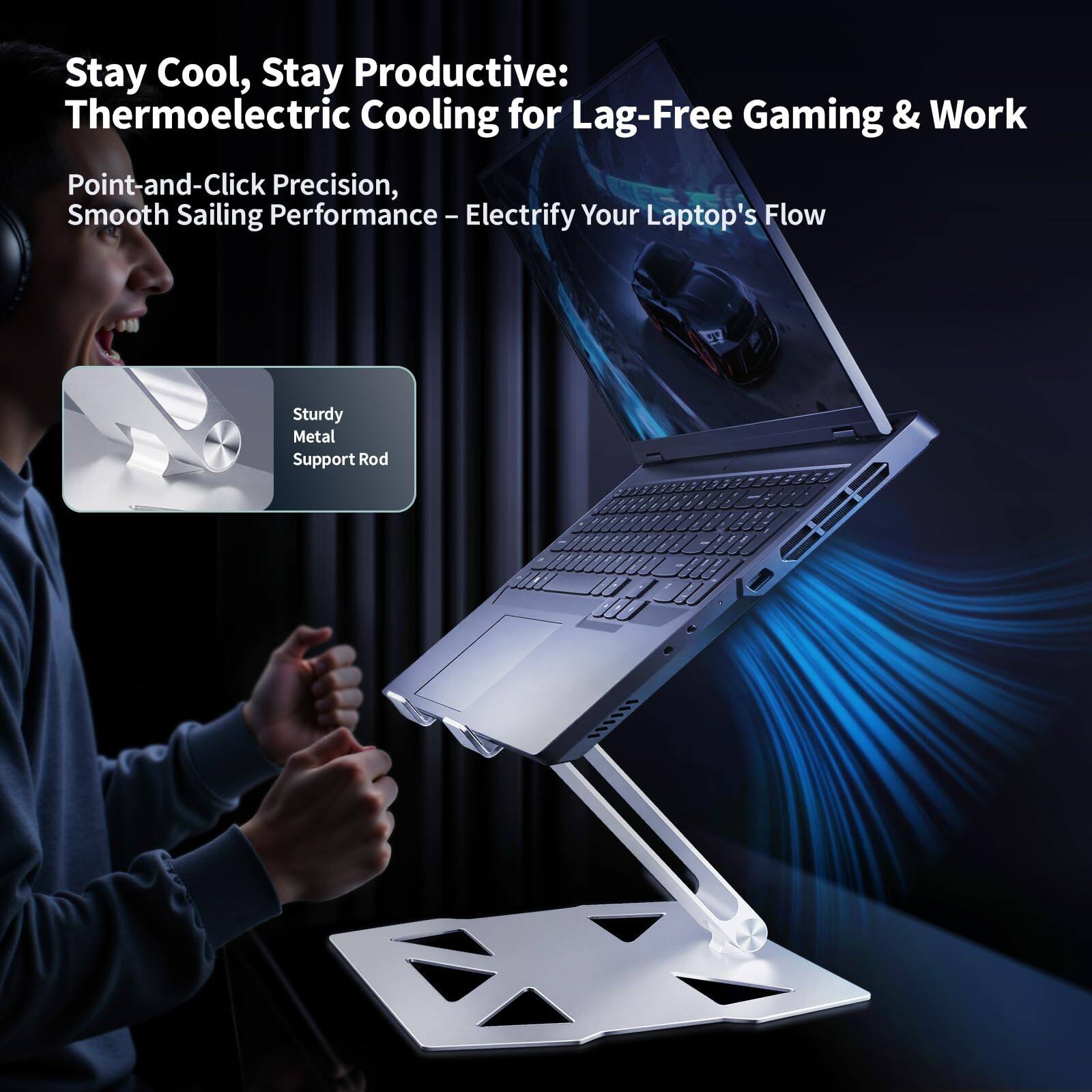 Stay Cool, Stay Productive: Thermoelectric Cooling for Lag-Free Gaming & Work

Point-and-Click Precision, Smooth Sailing Performance – Electrify Your Laptop's Flow

Sturdy Metal Support Rod