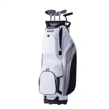 Front. VEVOR - Golf Cart Bag with 14 Way Organizer Divider Top, 36” 13 Pockets Premium Nylon Cart Bag, Durable Golf Bags with Handles - White.