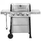 Front. FEASTO - 4-Burner Stainless Steel Propane Gas Grill - Sliver.