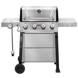 FEASTO - 4-Burner Stainless Steel Propane Gas Grill - Silver