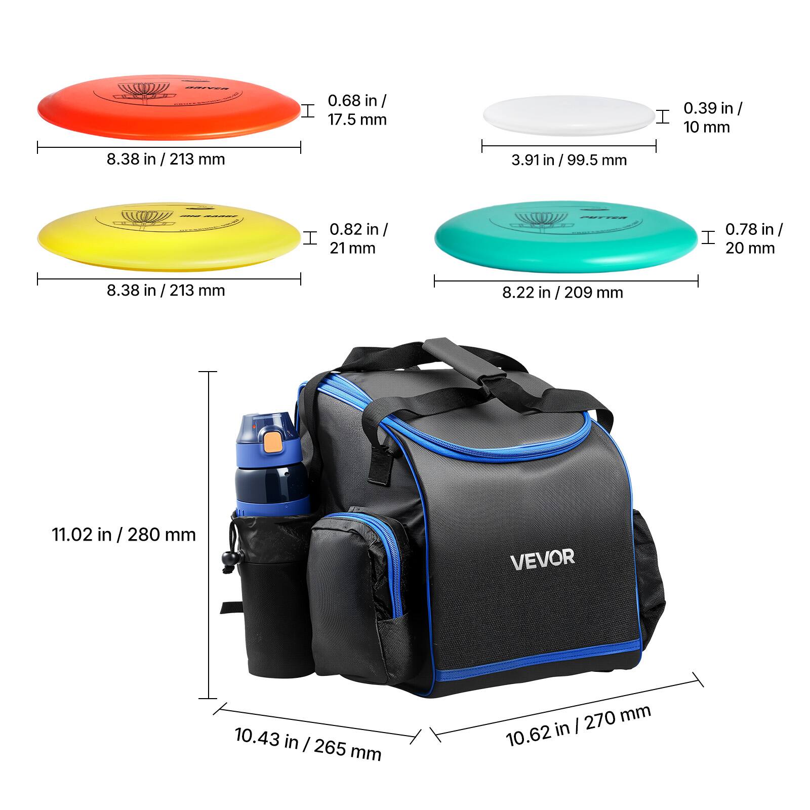 - 0.68 in / 17.5 mm
- 0.39 in / 10 mm
- 8.38 in / 213 mm
- 3.91 in / 99.5 mm
- 0.82 in / 21 mm
- 0.78 in / 20 mm
- 8.22 in / 209 mm
- 11.02 in / 280 mm
- 10.43 in / 265 mm
- 10.62 in / 270 mm