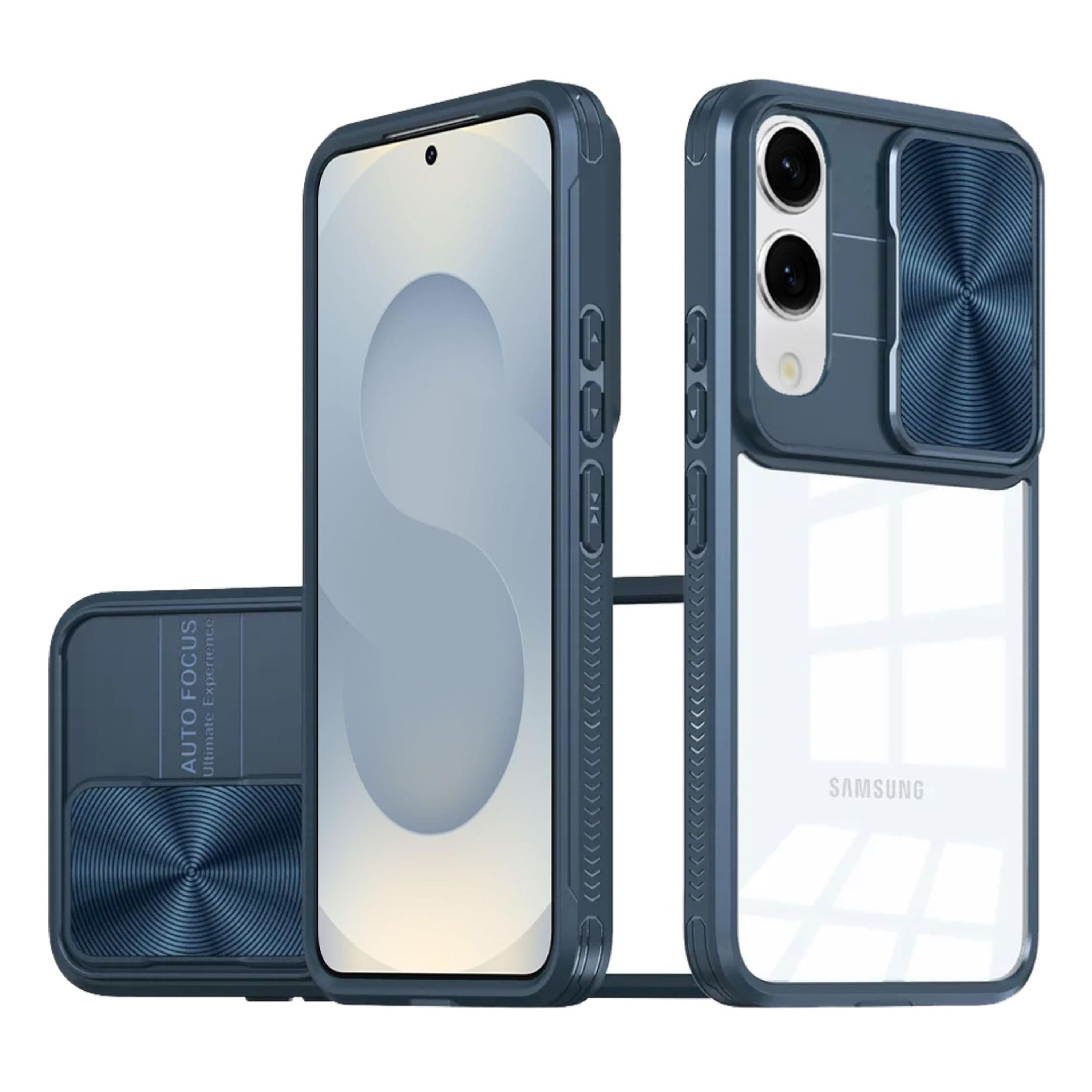 Kitcheniva - Rugged Clear Back Sliding Lens Cover Phone Case With Tempered Glass For Samsung Galaxy S25 Edge - Blue price history on PriceWatchPro