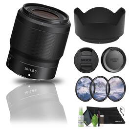 NIKKOR Z 50mm f/1.8 S Standard Lens for Nikon Z Cameras (20083) + Filter Kit - Bundle - Black