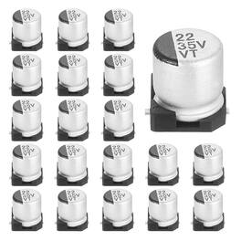 Unique Bargains - 22uF 35V SMD Aluminum Electrolytic Capacitor, Low Impedance, 5x5.4mm, 20pcs, for TV/Computer/DIY - Silver