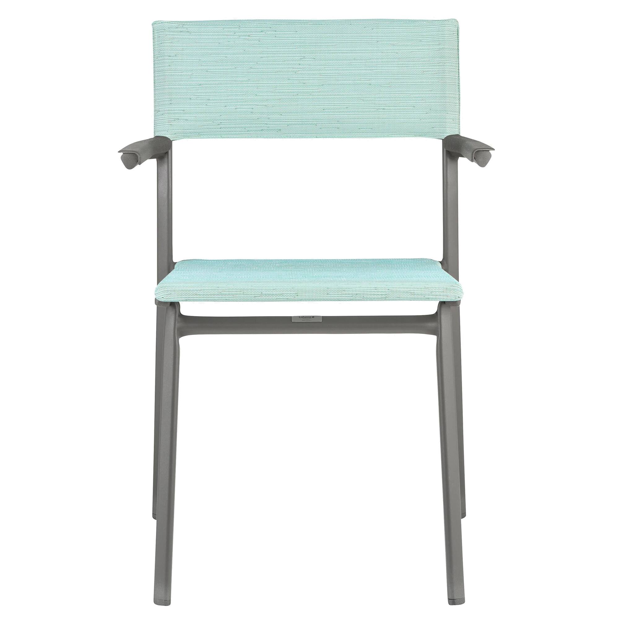Alt View 1. Lafuma - Lafuma Batyline Duo ORON Outdoor Armchair, Titanium/Mistral Blue (Set of 2) - Titane Frame - Mistral Blue, Set of 2.