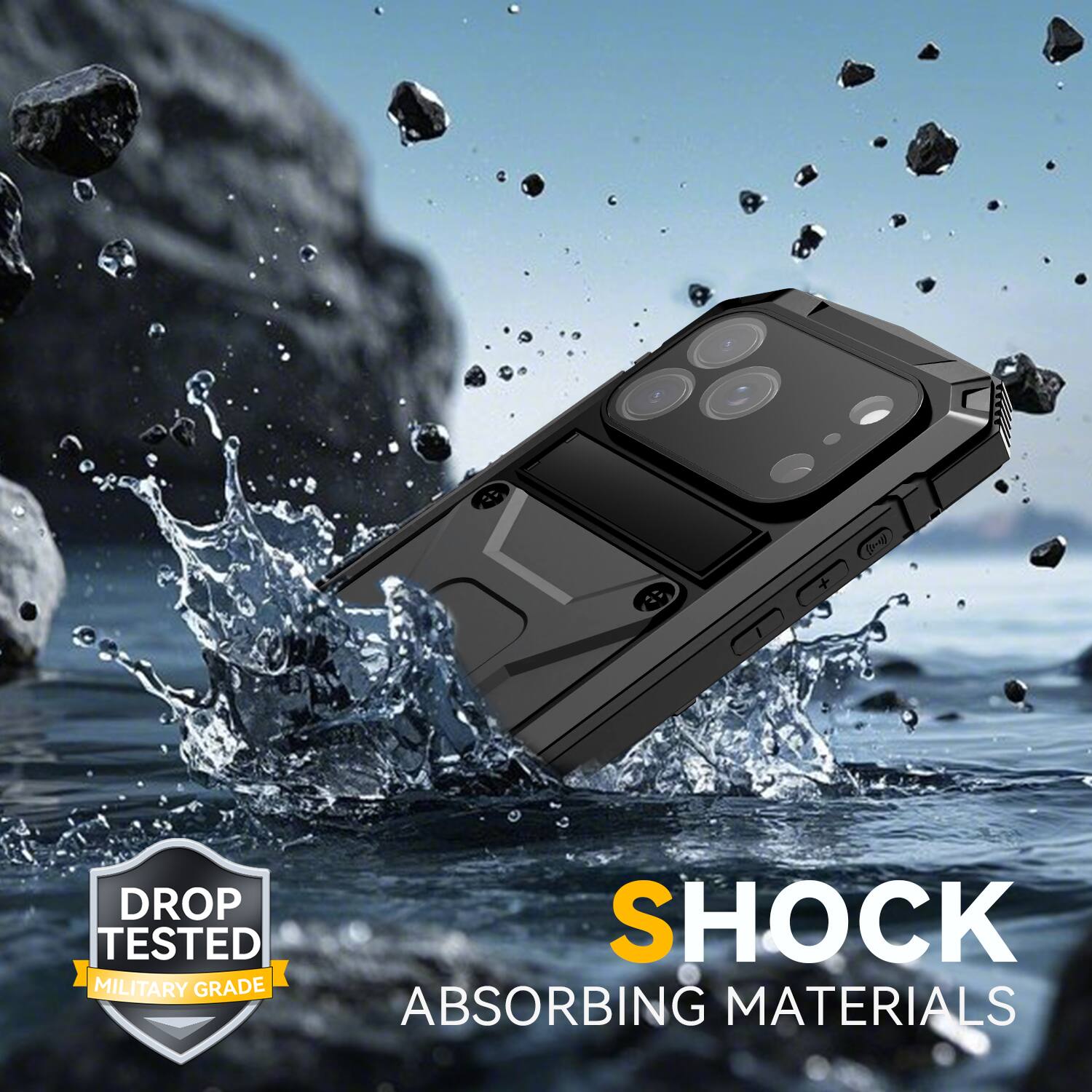 DROP TESTED  
MILITARY GRADE  
SHOCK ABSORBING MATERIALS