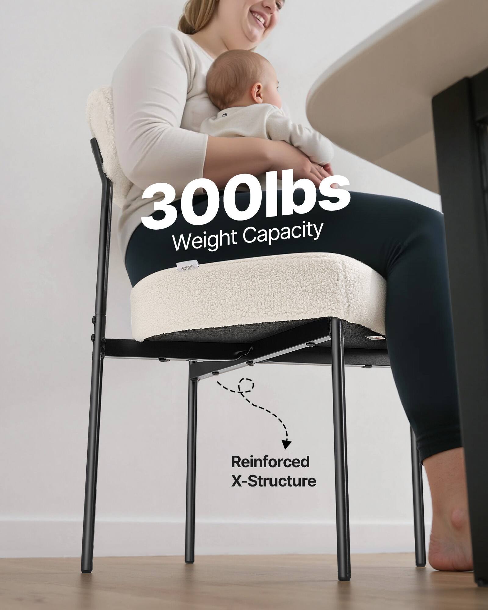 300lbs Weight Capacity  
Reinforced X-Structure