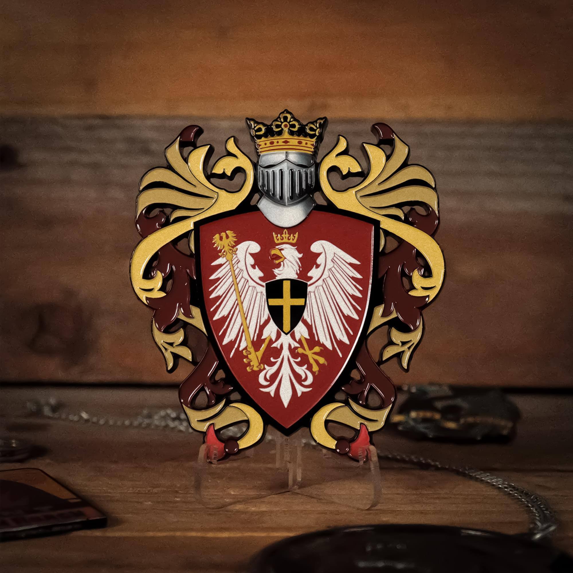 Alt View 3. Fanattik - The Witcher Redania Crest Limited Edition Metal Medallion - Red.