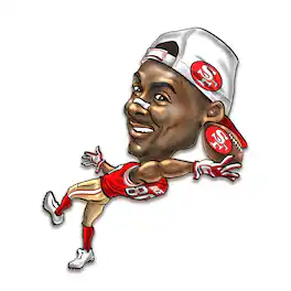 Sporticulture - Jerry Rice San Francisco 49ers Metal Caricature Wall Art - Red
