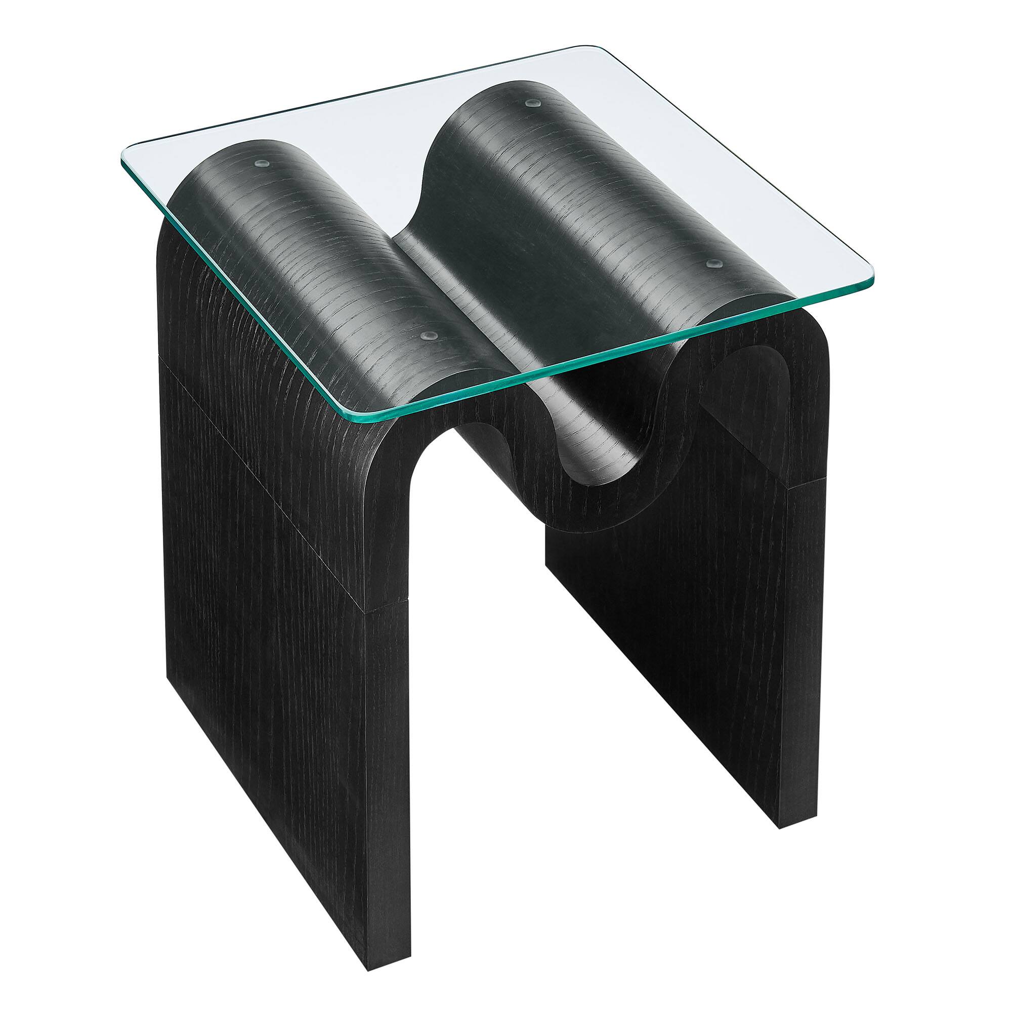 Alt View 4. Modway - Ondine Glass Top Side Table by Modway - Black.
