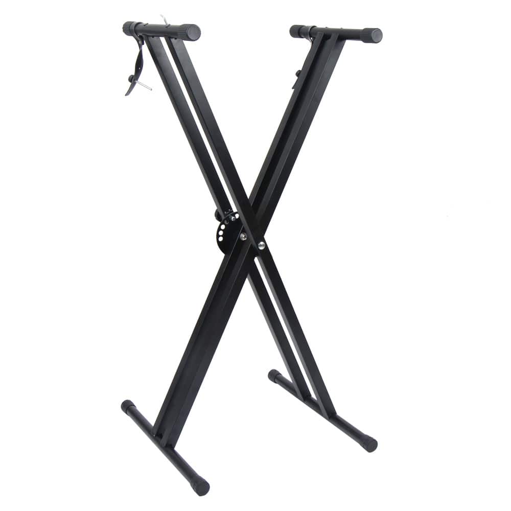 Winado - Heavy-Duty, Easily Adjustable Height Double-X Keyboard Stand, Portable Digital Piano Stand with Locking Straps