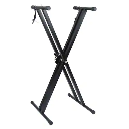 Front. Winado - Heavy-Duty, Easily Adjustable Height Double-X Keyboard Stand, Portable Digital Piano Stand with Locking Straps.