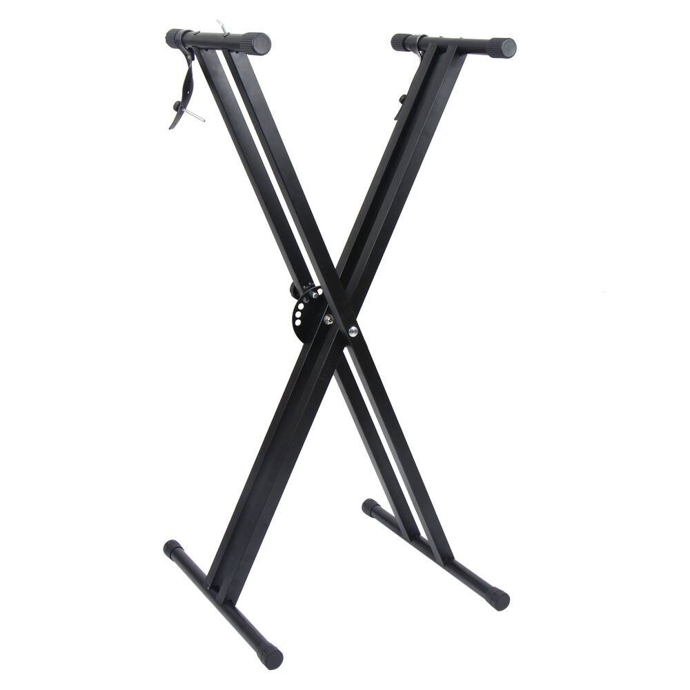 Front. Winado - Heavy-Duty, Easily Adjustable Height Double-X Keyboard Stand, Portable Digital Piano Stand with Locking Straps.