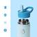 Alt View 14. Buzio - 14oz Insulated Water Bottle with Straw Lid & Silicone Boot for Kids - Blue.